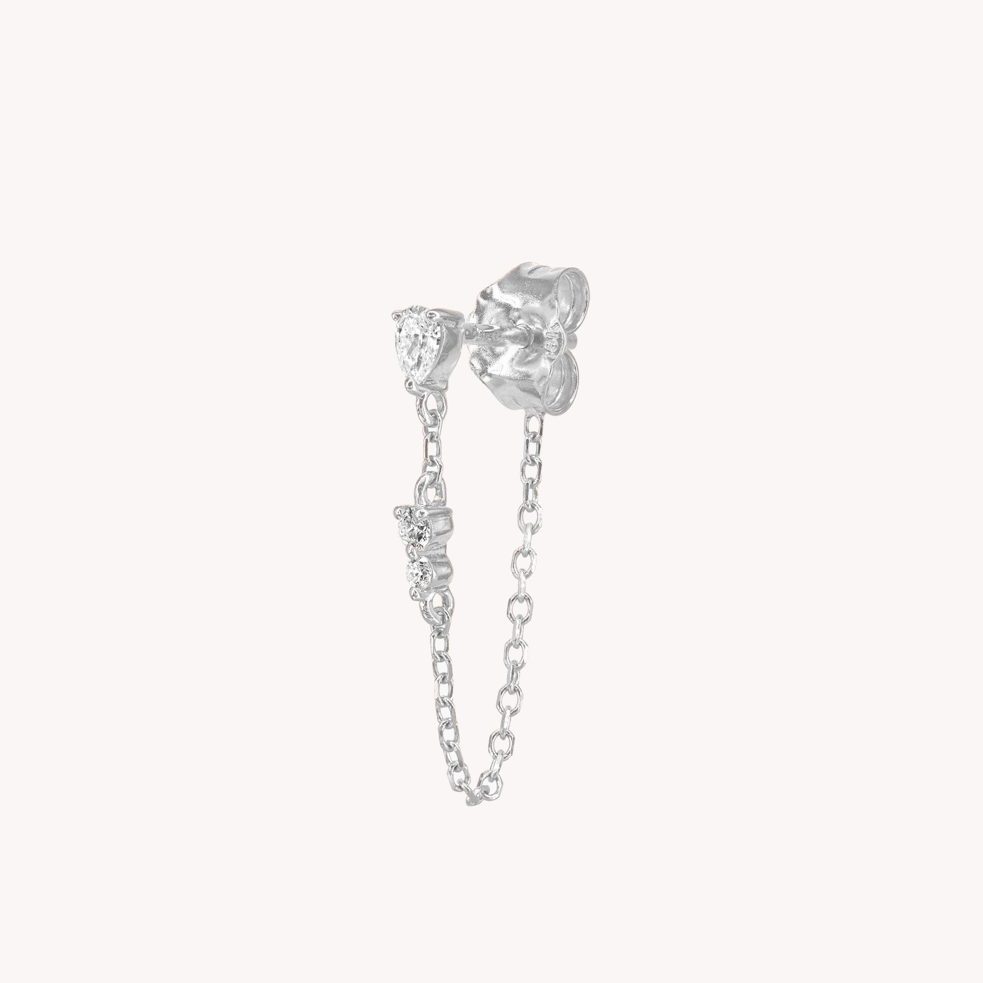 Iris Pear Chain Earring