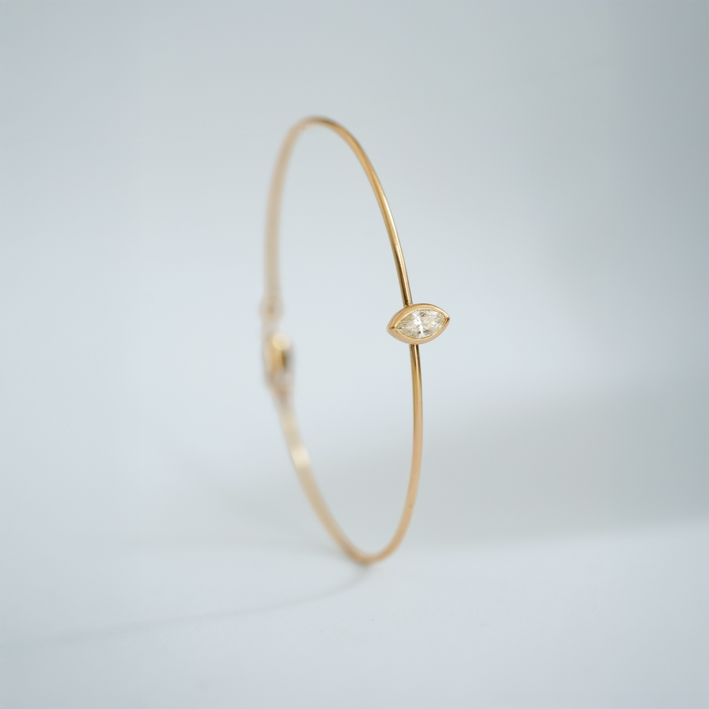 Bracelet Unique - Jonc Diamant Navette