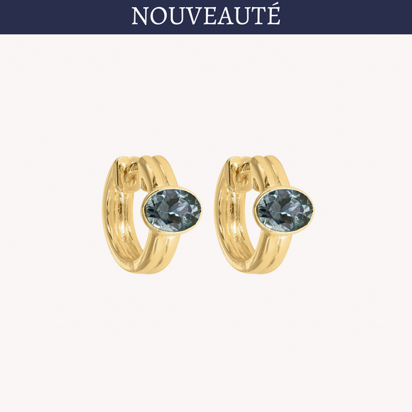 Créoles doubles indigolite Valentine