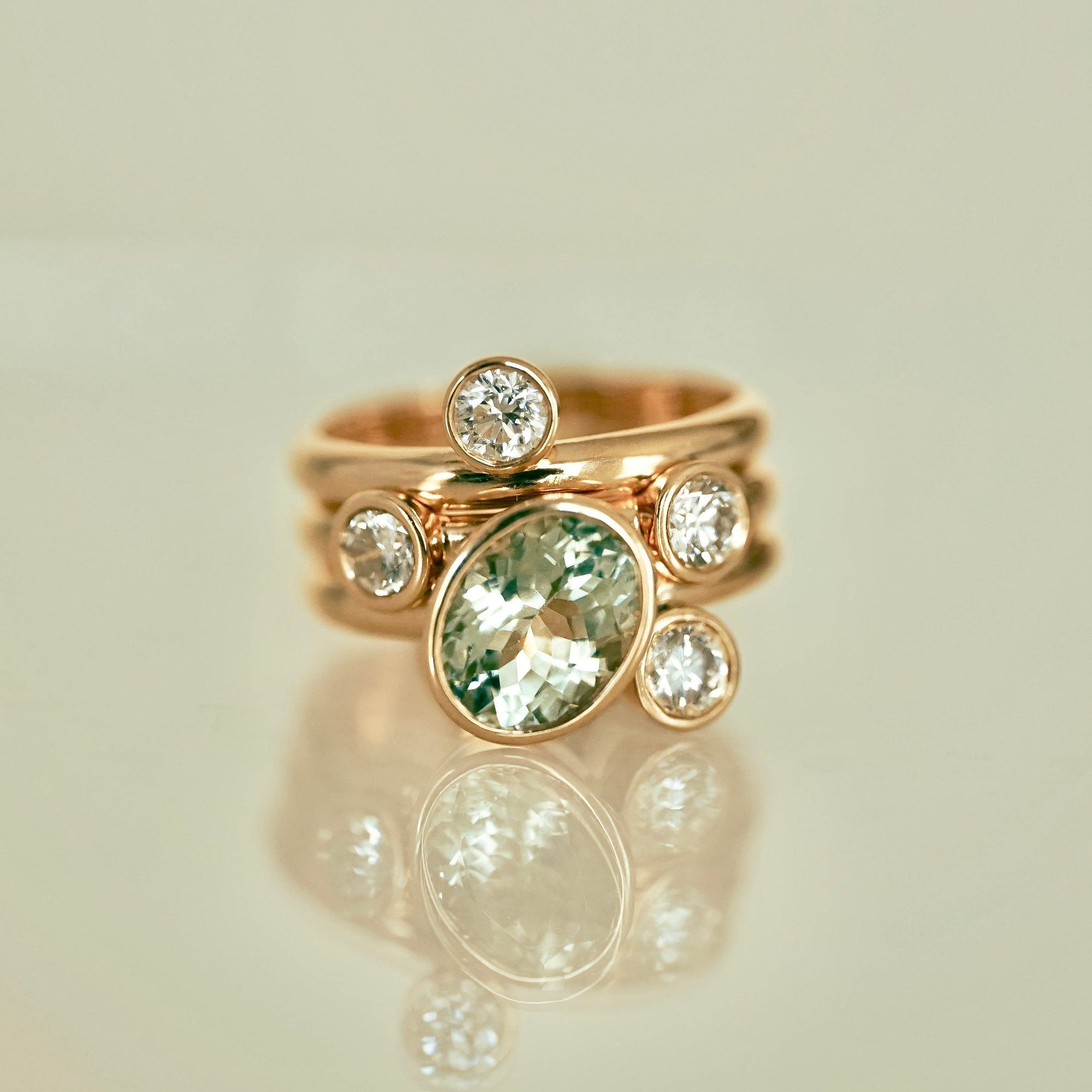 Creation bague Sur Mesure diamants et tourmaline