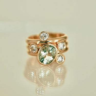 Creation bague Sur Mesure diamants et tourmaline