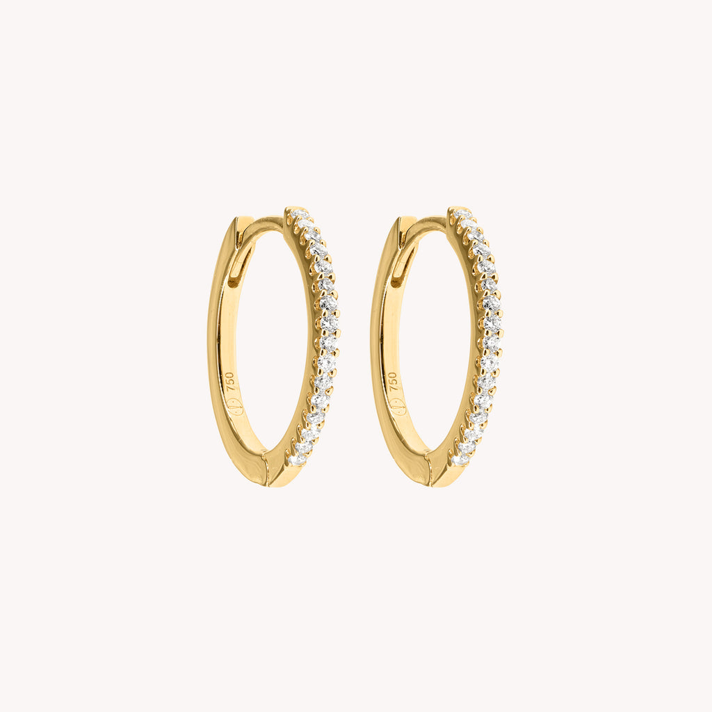 Iris White Diamond Hoop Earrings