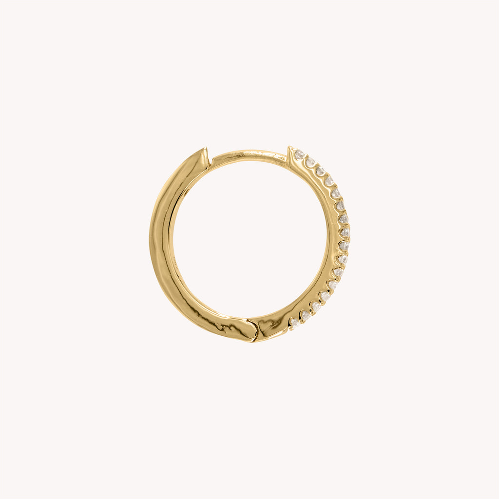 Iris White Diamond Hoop Earrings