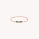 Bague chaine iris diamants noirs or rose