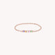 Bague chaine iris multicolore or rose