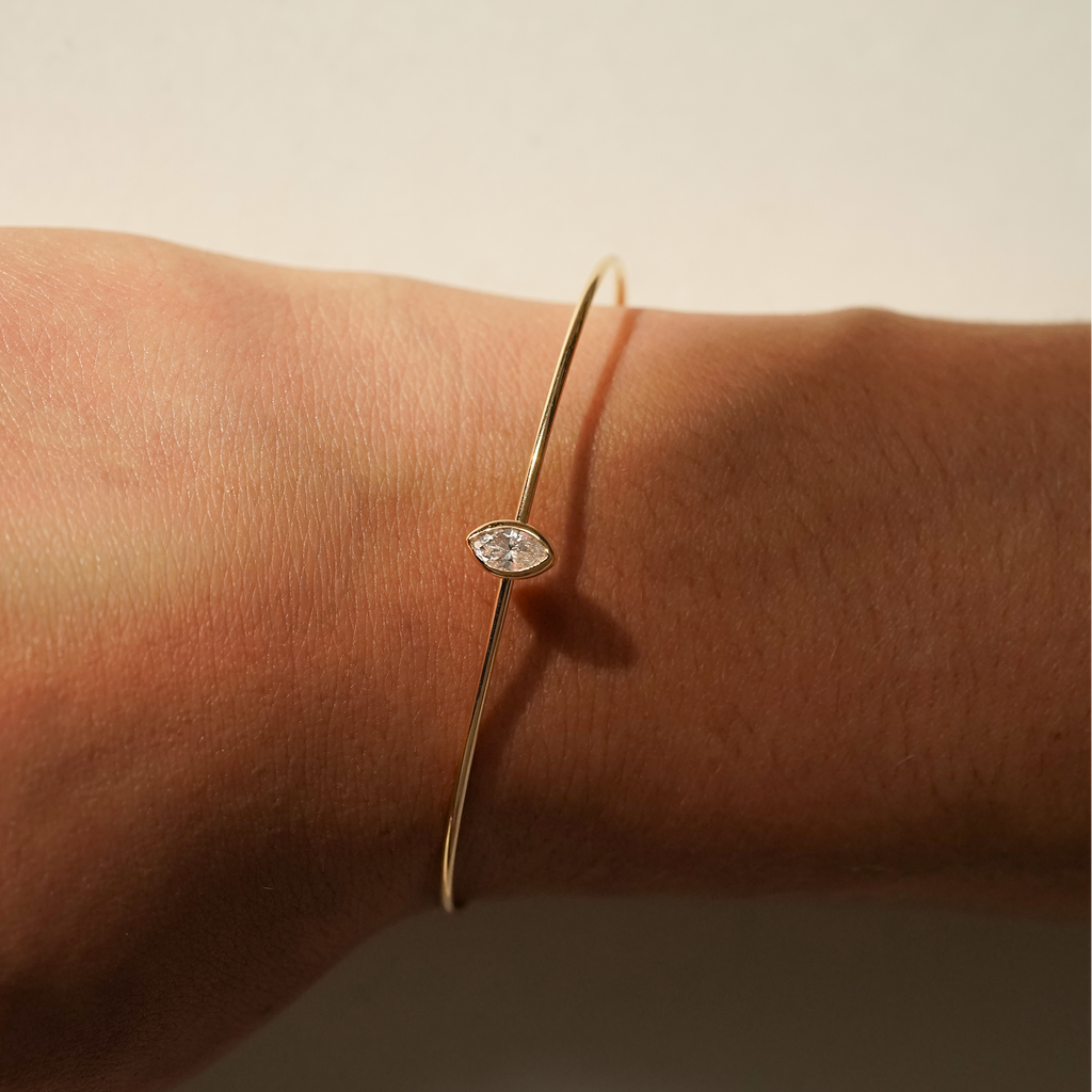 Bracelet Unique - Jonc Diamant Navette