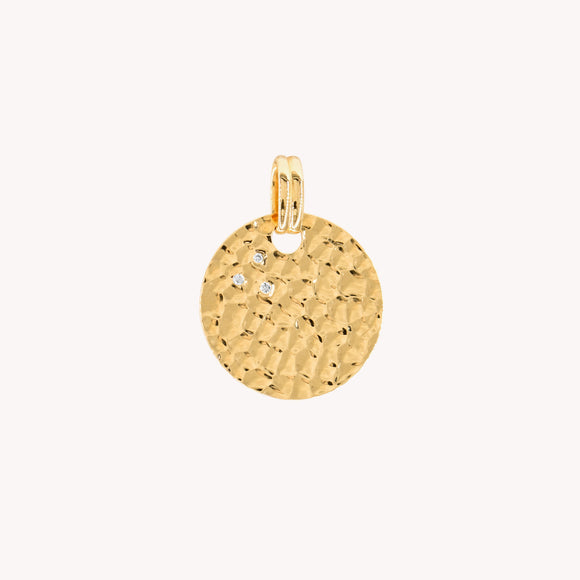 Medaille-moon-martelee-Or jaune