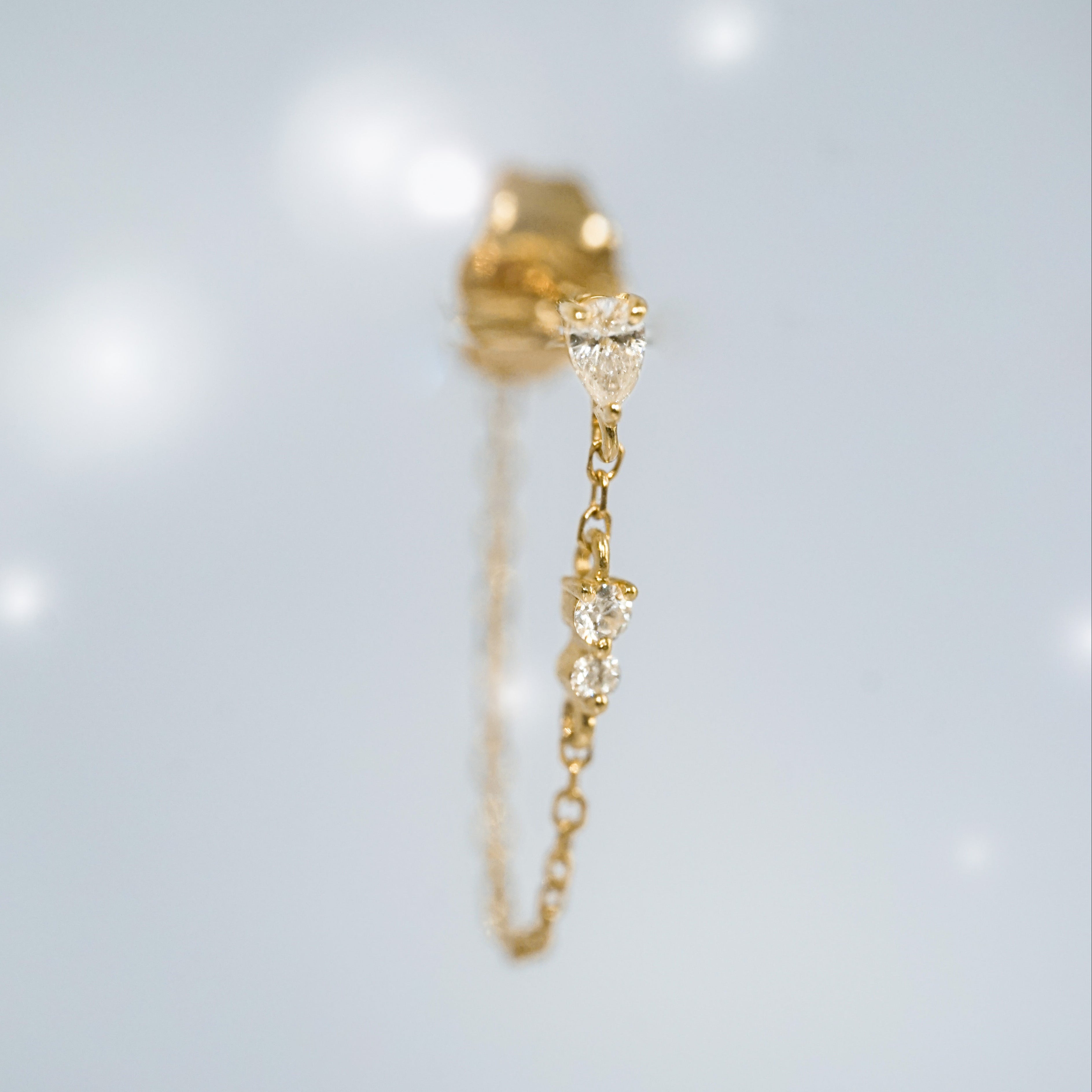 boucle d'oreille chaine poire iris