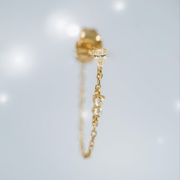 boucle d'oreille chaine poire iris
