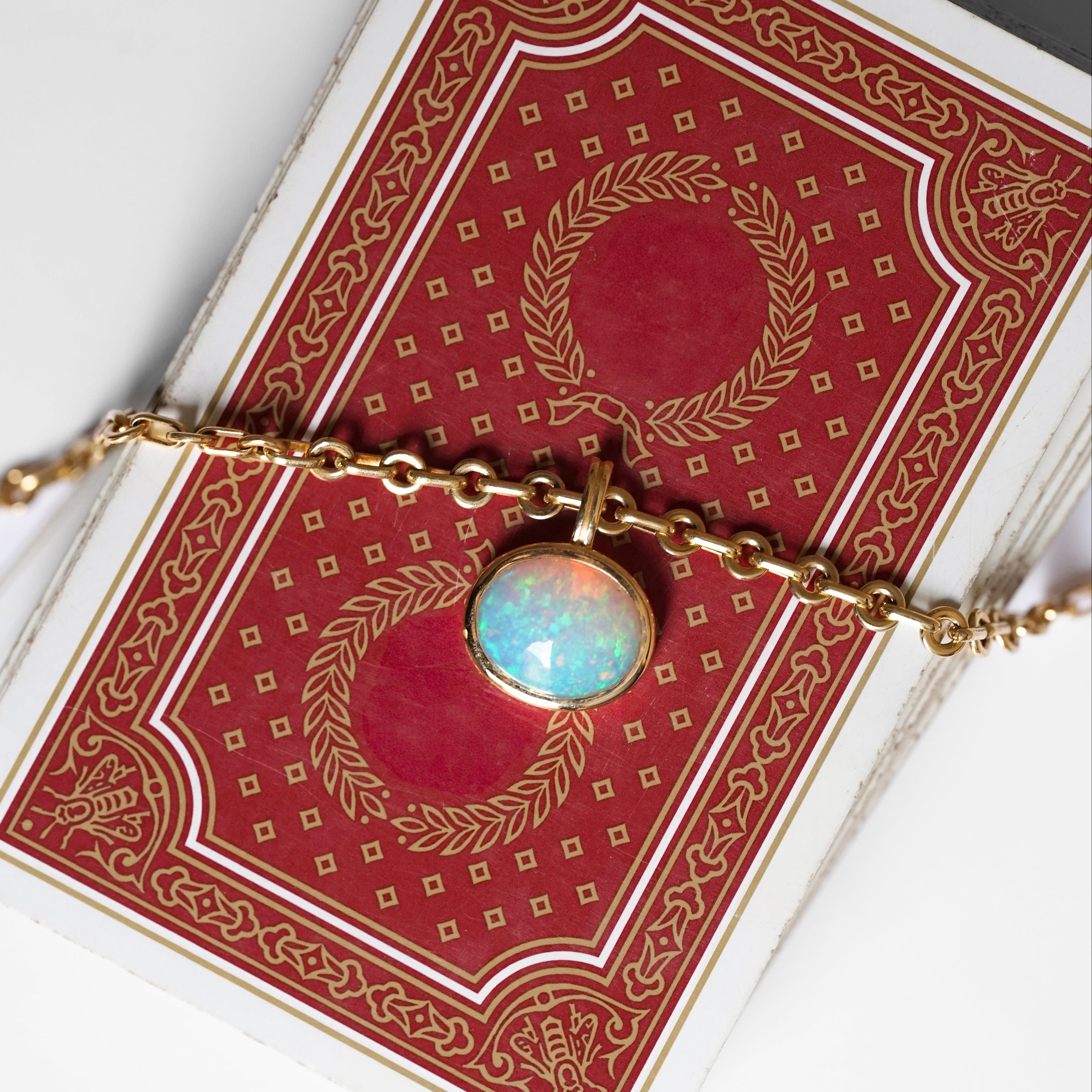 Pendentif Unique - Opale Blanche