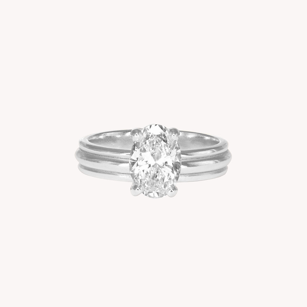 Bague de fiançailles - Solitaire Diamant Ovale