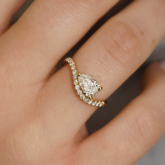 Solitaire vague poire