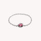 Bague chaine rose Valentine en or blanc