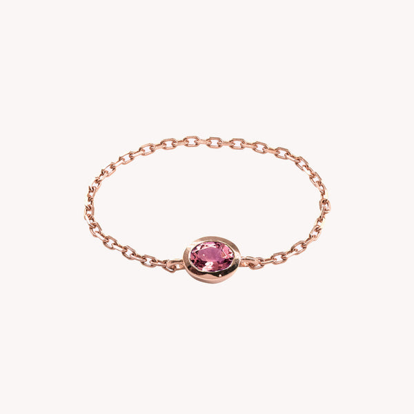 Bague chaine rose Valentine en or rose