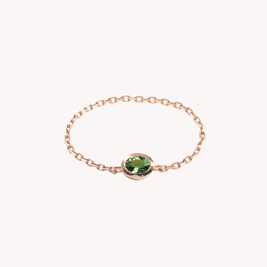 Green Valentine Chain Ring