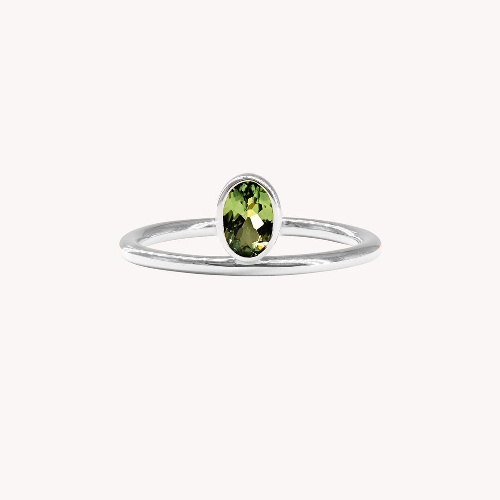 Bague Décentrée Verte Valentine