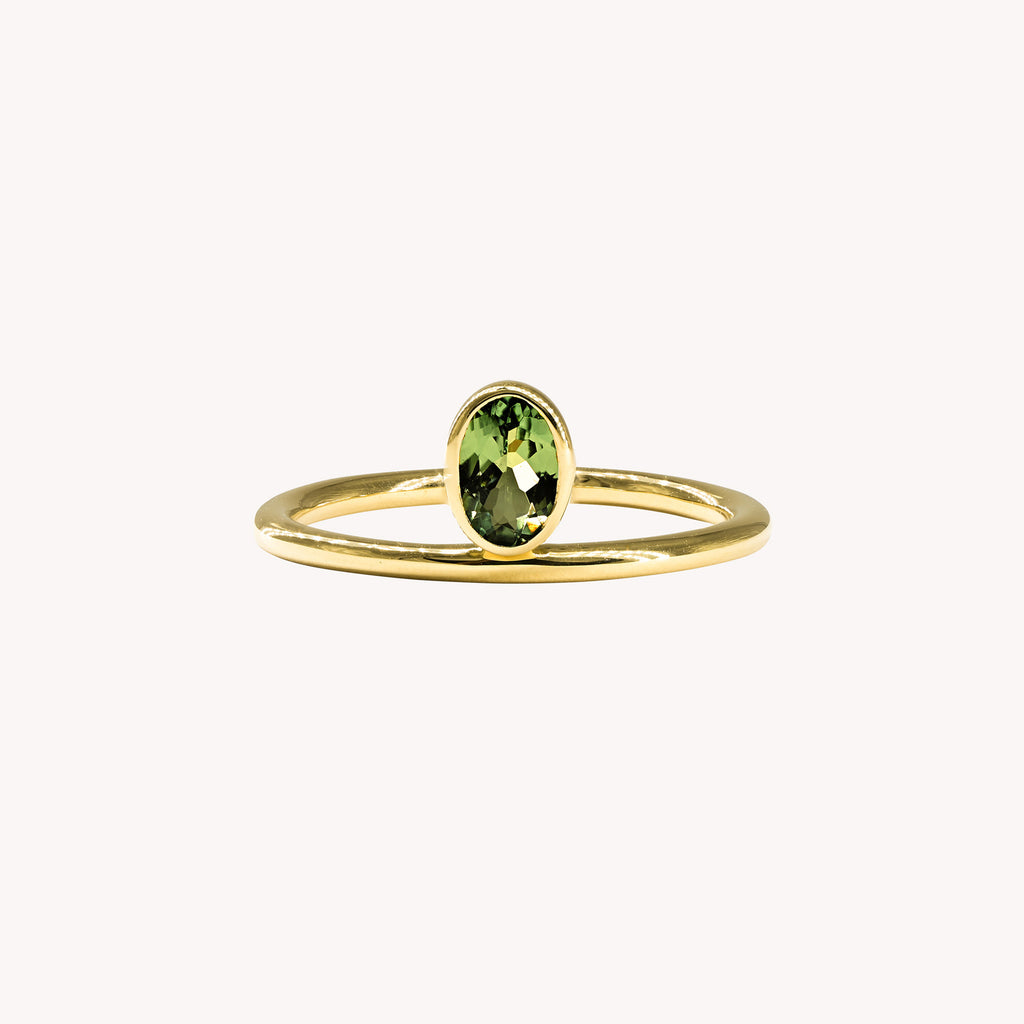 Bague Décentrée Verte Valentine