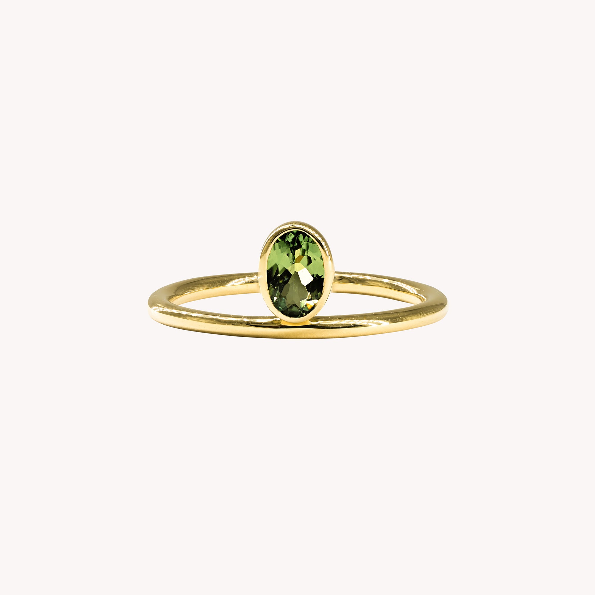 Green Valentine Off-Center Ring