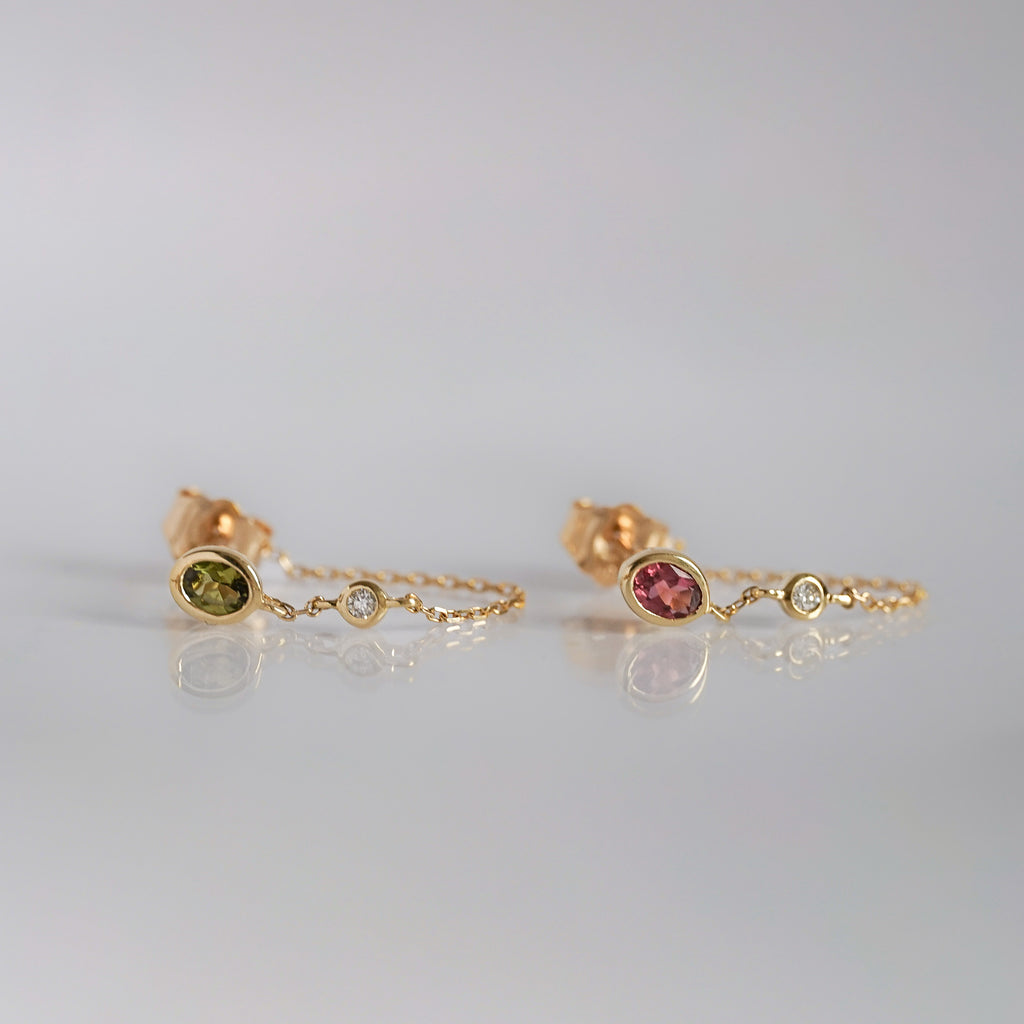 Boucle d'oreille Chaîne Valentine Rose