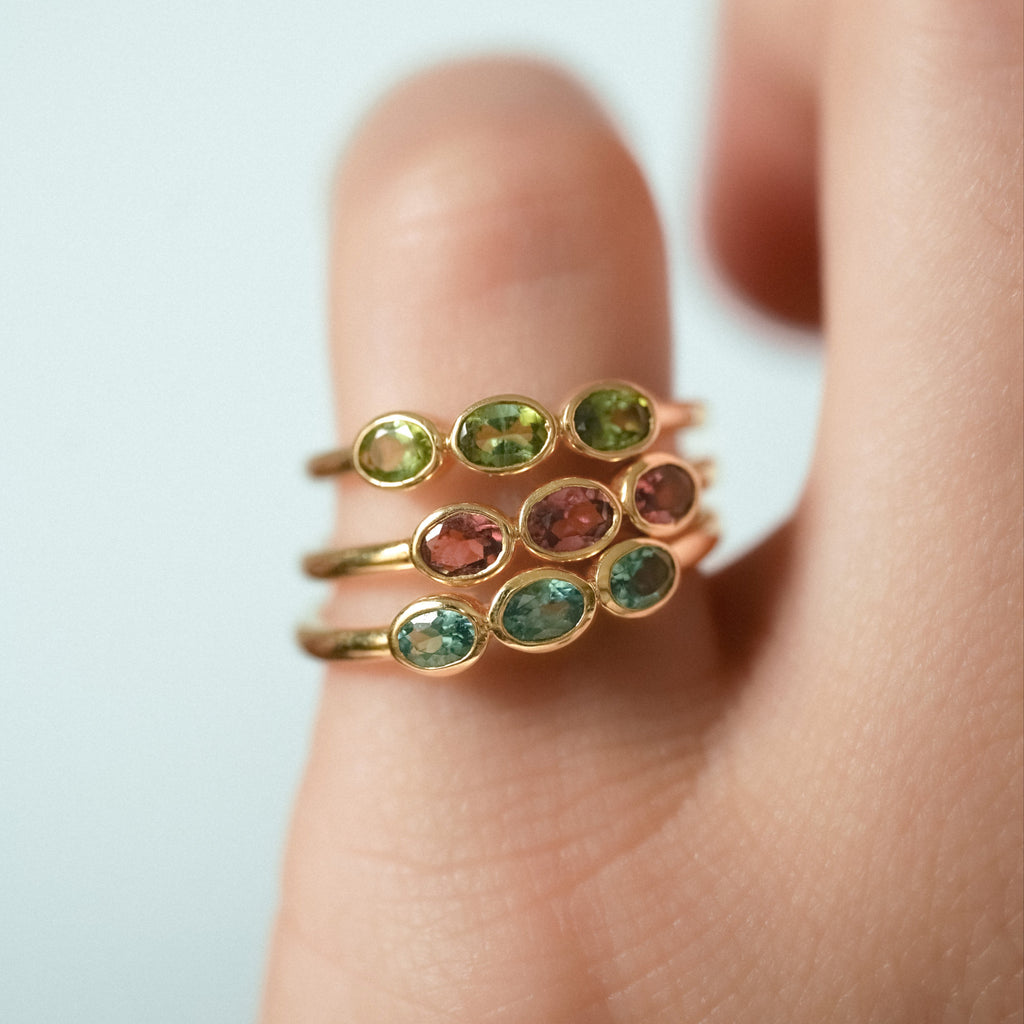 bague trio turqoise valentine-bague trio rose valentine-bague trio verte valentine