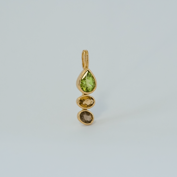 Pendentif Unique - Péridot et Tourmalines I