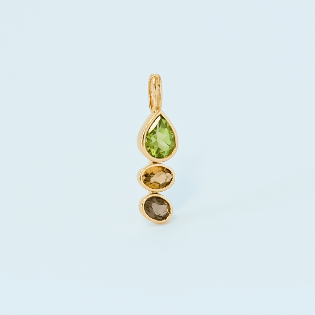 Unique Pendant - Peridot and Tourmalines I