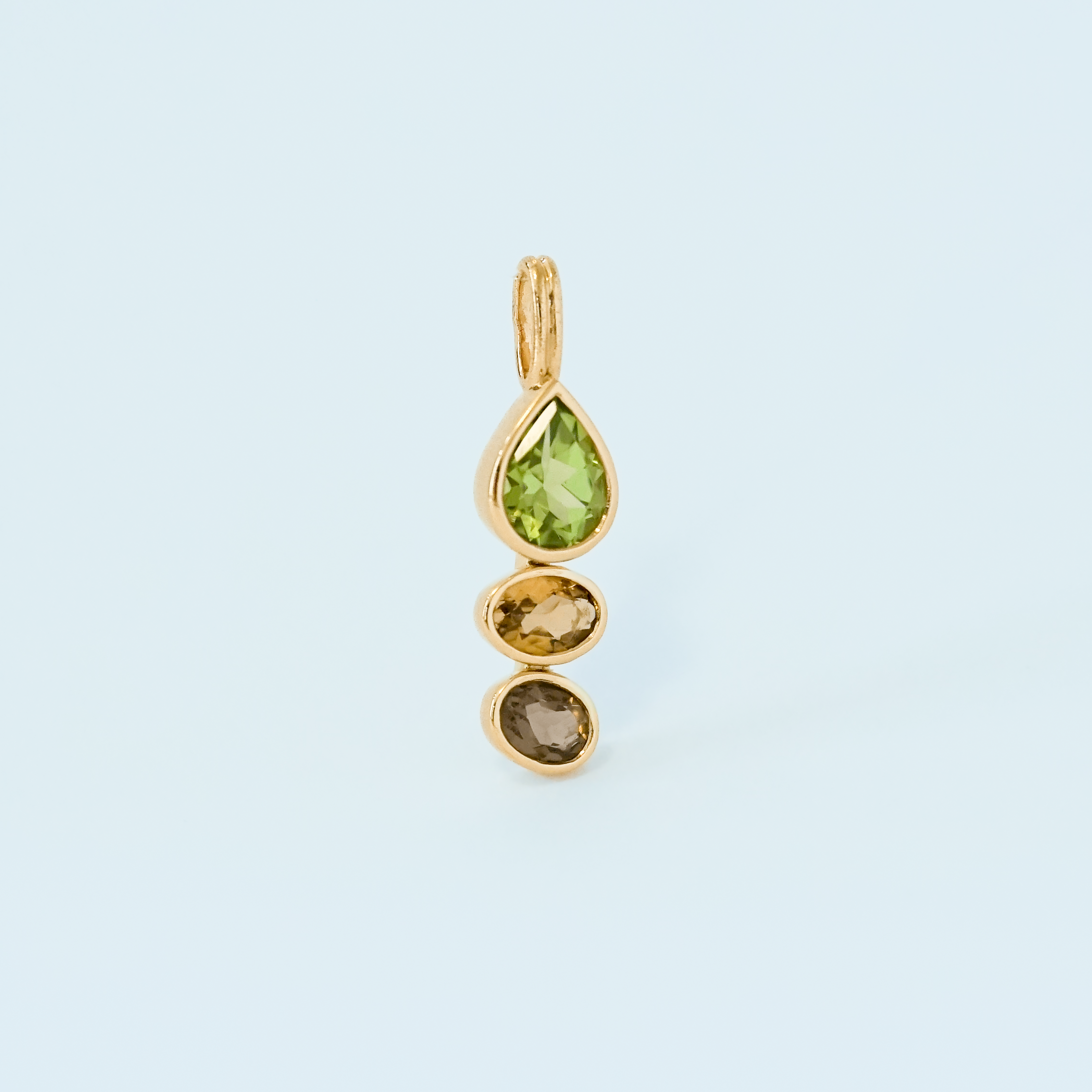 Pendentif Unique - Péridot et Tourmalines I