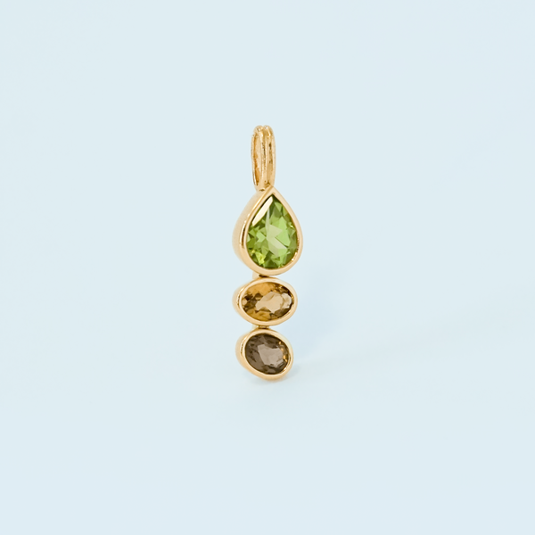 Pendentif Unique - Péridot et Tourmalines I