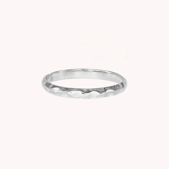 Hammered Moon Wedding Ring