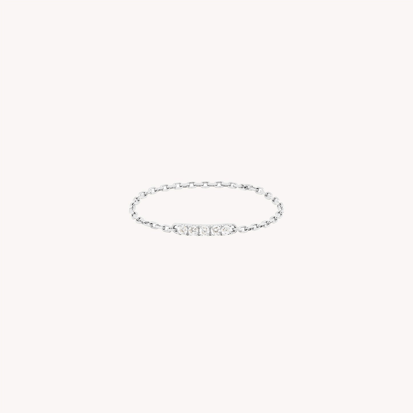 Iris White Diamond Chain Ring