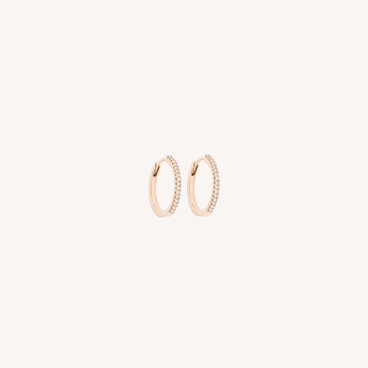 Iris Hoop Earrings in White Diamonds