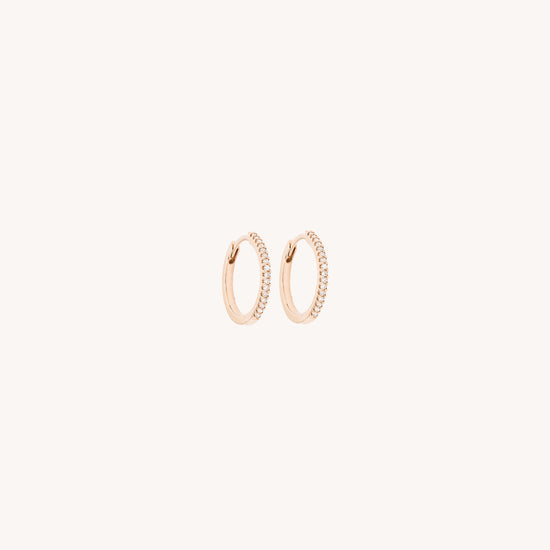 Iris Hoop Earrings in White Diamonds