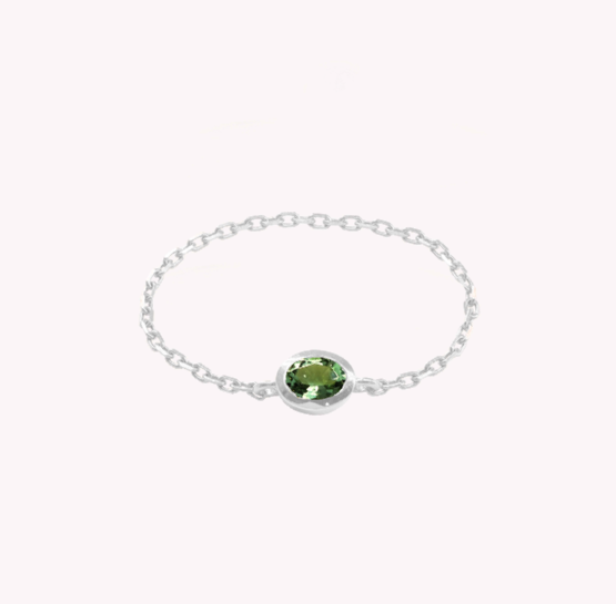 Green Valentine Chain Ring