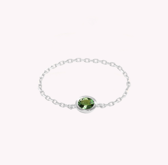 Green Valentine Chain Ring